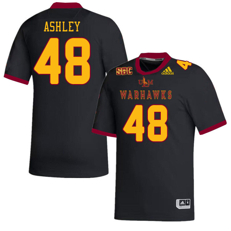 #48 Jordan Ashley Louisiana-Monroe Warhawks College Football Jerseys Stitched-Black